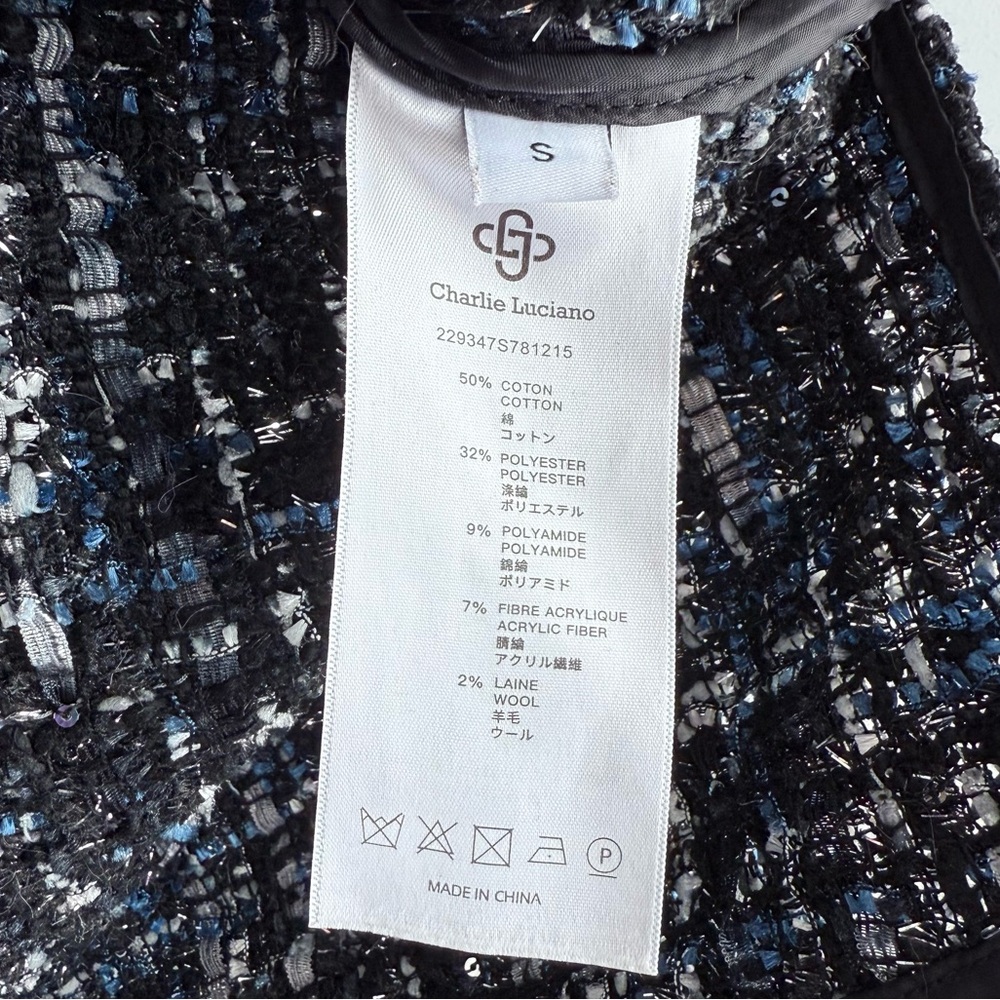 CHARLIE LUCIANO Tweed Overshirt Unisex XS Plaid Academial Shaket Fall Jacket - Picture 8 of 16